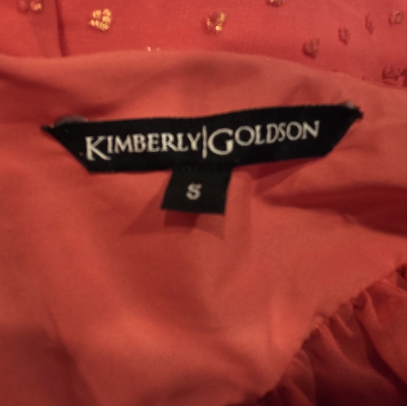 KIMBERLY GOLDSON CORAL GOLD, LESLI JACQUARD MAXI DRESS, LONG SLEEVES, SIZE S. - Picture 16 of 16